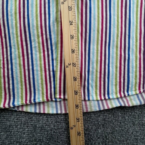 Alan Flusser Men’s Long Sleeve Button Up Shirt Striped Colorful Large Red Blue - Picture 4 of 10